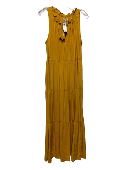 Max Studio Size L Mustard Rayon Sleeveless Maxi Dress Mustard / L