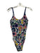 Roller Rabbit Size XL Navy & Pink Nylon Blend Flowers One Piece Swimsuit Navy & Pink / XL