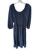 Madewell Size L Navy Viscose Blend Long Balloon Sleeve Smocked Waist Maxi Dress Navy / L