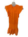 Sundays Size XS Orange Cotton Scrunch Detail Ruffle Sleeve Detail Mini Dress Orange / XS