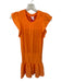 Sundays Size XS Orange Cotton Scrunch Detail Ruffle Sleeve Detail Mini Dress Orange / XS