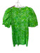 Lilly Pulitzer Size 4 Green Cotton Blend Puff Sleeves Floral White Trim Dress Green / 4