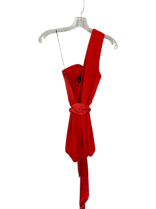 NBD Size Small Red Polyester Blend One Shoulder Sweetheart Mini Belt Dress Red / Small