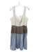 Gili Size L White, Brown & Blue Poly Blend Pleated Gingham Square Neck Dress White, Brown & Blue / L