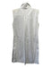 Karl Lagerfeld Size L White & Black Cotton Logo Patches Sleeveless Button Dress White & Black / L