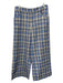 Zara Size XL Blue & Beige Cotton Blend Plaid hook & zip Wide Leg Pants Blue & Beige / XL