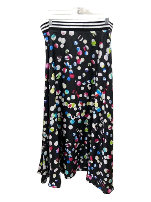Hunter Bell Size 10 Black, White & Multi Silk Ribbed Waist Bubbles Midi Skirt Black, White & Multi / 10