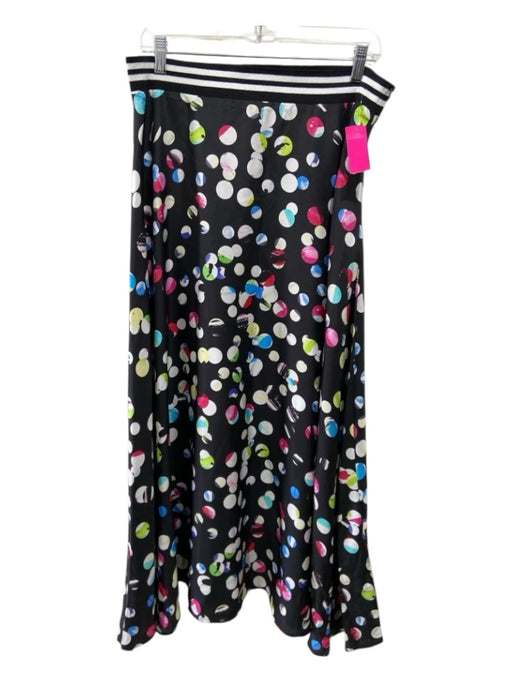 Hunter Bell Size 10 Black, White & Multi Silk Ribbed Waist Bubbles Midi Skirt Black, White & Multi / 10