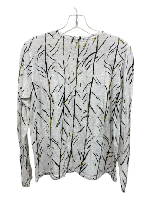 Proenza Schouler Size Large White, Black & Yellow Cotton Long Sleeve Top White, Black & Yellow / Large