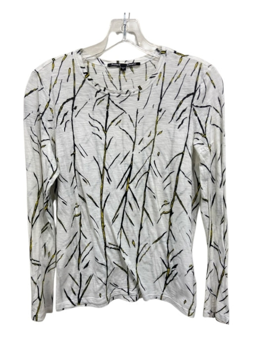 Proenza Schouler Size Large White, Black & Yellow Cotton Long Sleeve Top White, Black & Yellow / Large