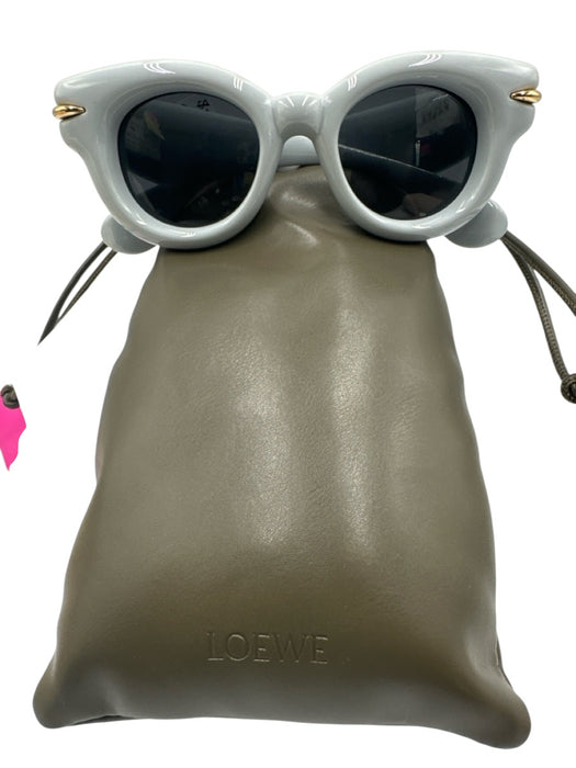 Loewe Light Blue Acetate Gold Tone Details Puffy Wayfarer tinted lens Sunglasses Light Blue