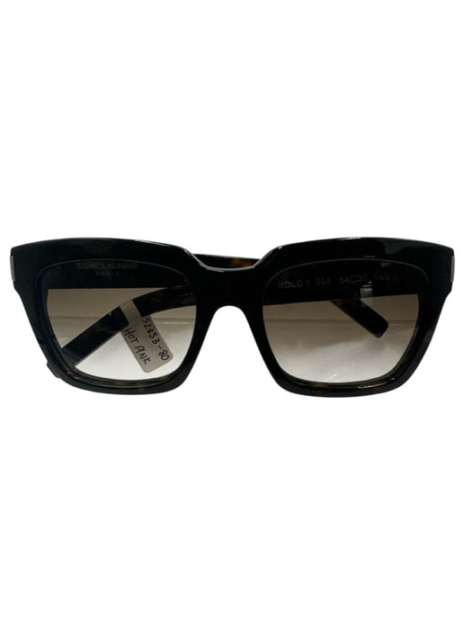 Saint Laurent Black Acetate Square Geometric Tinted Lens Sunglasses Black