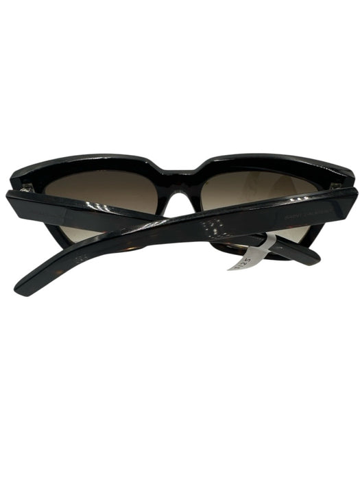 Saint Laurent Black Acetate Square Geometric Tinted Lens Sunglasses Black