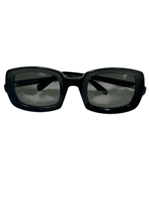 Saint Laurent Black Acetate Square Geometric Tinted Lens Sunglasses Black