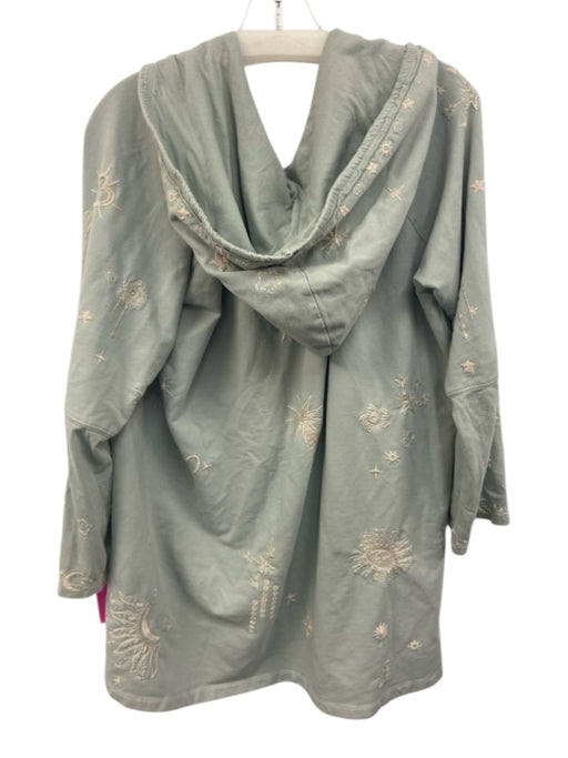Johnny Was Size XXL Sage green Cotton Blend Embroidered Star Motif Sweater Sage green / XXL