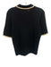 Alexia Admor Size L Black & Beige Viscose Blend Knit 1/2 Sleeve Polo Top Black & Beige / L