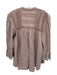 Free People Size M Dusty Purple Viscose Blend 3/4 Sleeve Lace Detail V Neck Top Dusty Purple / M