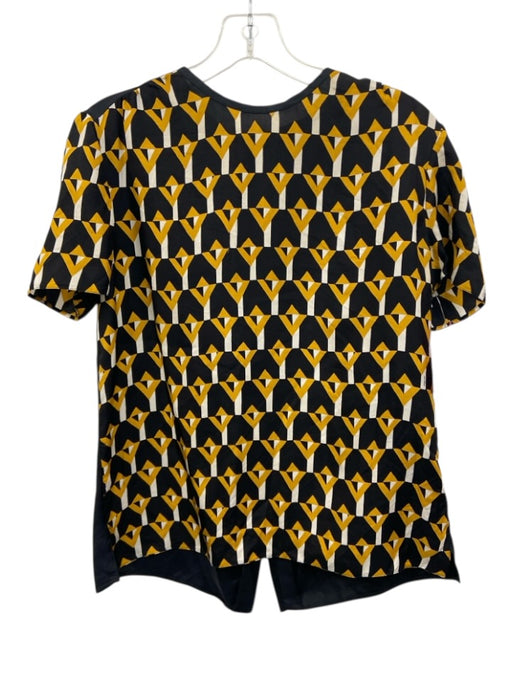 Prada Size Est M Black, Yellow & White Print Missing Fabric Tag Geometric Top Black, Yellow & White Print / Est M