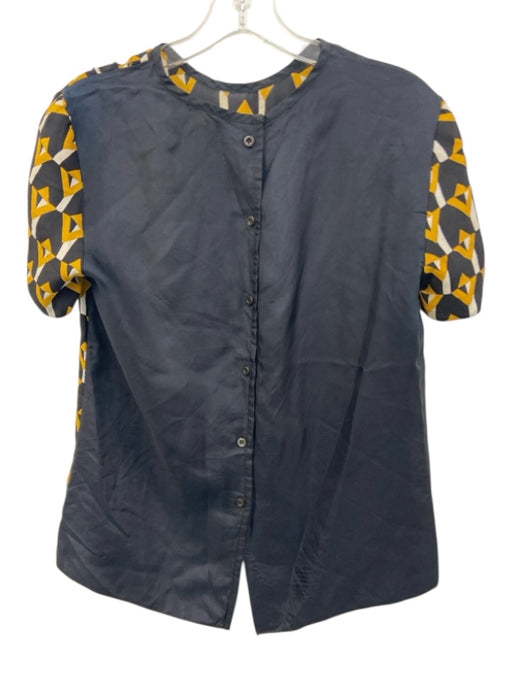 Prada Size Est M Black, Yellow & White Print Missing Fabric Tag Geometric Top Black, Yellow & White Print / Est M