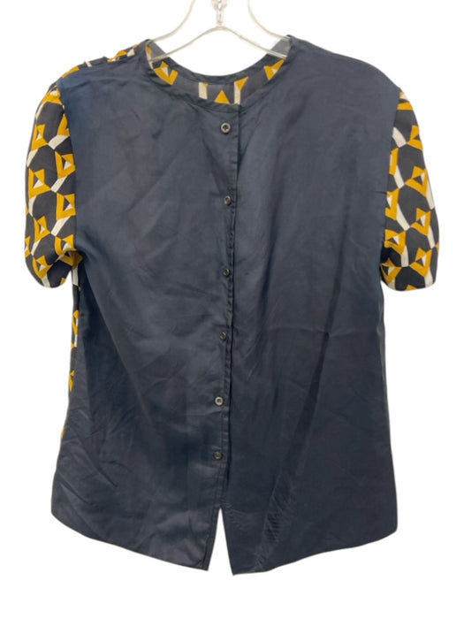 Prada Size Est M Black, Yellow & White Print Missing Fabric Tag Geometric Top Black, Yellow & White Print / Est M