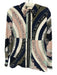 Tory Burch Size 6 Blue, Pink & White Silk Compass Print Long Sleeve Shirt Top Blue, Pink & White / 6
