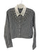 Sandro Size 3 Black & White Cotton Gingham Crystal Embellished Long Sleeve Top Black & White / 3