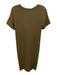 Theory Size L Olive Green Cotton Blend Short Sleeve Twist Front T Shirt Dress Olive Green / L