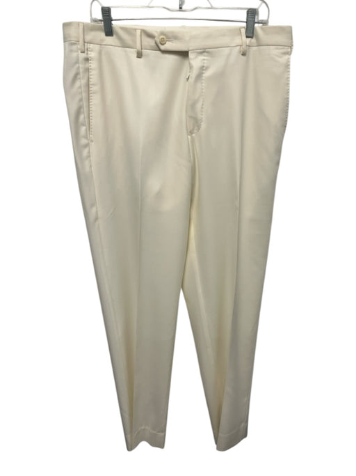 Zanella Size 35 Off White Wool Blend Solid Dress Men's Pants Off White / 35