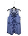Parker Size M Blue & White Cotton Pinstripe Floral Embroidery Sleeveless Dress Blue & White / M