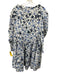 Misa Size S White & Blue Rayon & Cotton floral print Long Sleeve Tiered Dress White & Blue / S