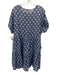 Oliphant Size S Blue, Silver & White Cotton Metallic Stripe Star Print Dress Blue, Silver & White / S