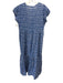Matta Size M Blue & White Abstract Print Short Sleeve Round Neck Tiered Dress Blue & White / M
