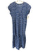 Matta Size M Blue & White Abstract Print Short Sleeve Round Neck Tiered Dress Blue & White / M