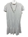 Jude Connally Size L White Nylon Textured Geometric Short Sleeve V Neck Dress White / L