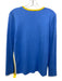 J. McLaughlin Size L Blue & Yellow Cotton & Modal Long Sleeve Crew Neck Sweater Blue & Yellow / L