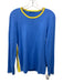 J. McLaughlin Size L Blue & Yellow Cotton & Modal Long Sleeve Crew Neck Sweater Blue & Yellow / L
