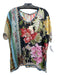 Johnny Was Size XS Black & Multi Silk Scallop Detail Floral Short Sleeve Top Black & Multi / XS