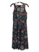 Biya Johnny Was Size XS Black Print Lace Sheer Maxi Round Neck Paneled Dress Black Print / XS