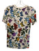 Johnny Was Size XS White & Multi Rayon Short Sleeve Floral Buttons Butterfly Top White & Multi / XS