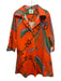 House of MBR Size 0 Orange, Green & Pink Cotton Blend Long Sleeve Pocketed Dress Orange, Green & Pink / 0