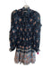 Ulla Johnson Size 2 Blue & Multi Silk Blend V Neck Floral Sheer Dress Blue & Multi / 2