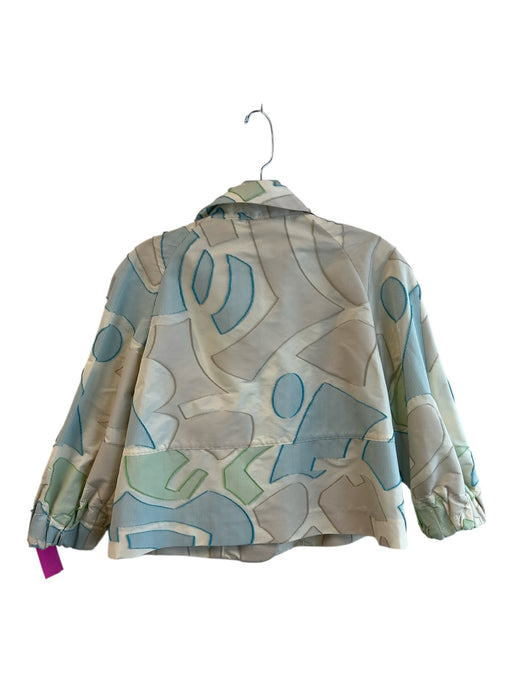 Piazza Sempione Size 42 Beige & Multi Polyester Embroidered Pocket Button Jacket Beige & Multi / 42