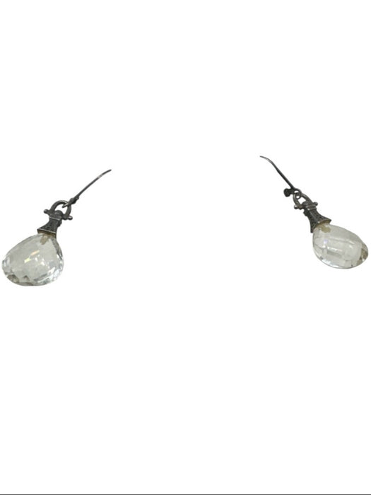 Worthmore Silver & Clear 925 Sterling Silver Faux Stone Fish Hook Back Earrings Silver & Clear