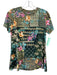 Johnny Was Size XXS Green & Multi Viscose Short Sleeve All Over Print Top Green & Multi / XXS
