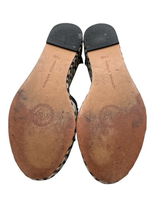 Adrienne Vittadini Shoe Size 7.5 Black & Beige Leather Espadrille Sandals Black & Beige / 7.5