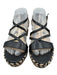 Adrienne Vittadini Shoe Size 7.5 Black & Beige Leather Espadrille Sandals Black & Beige / 7.5