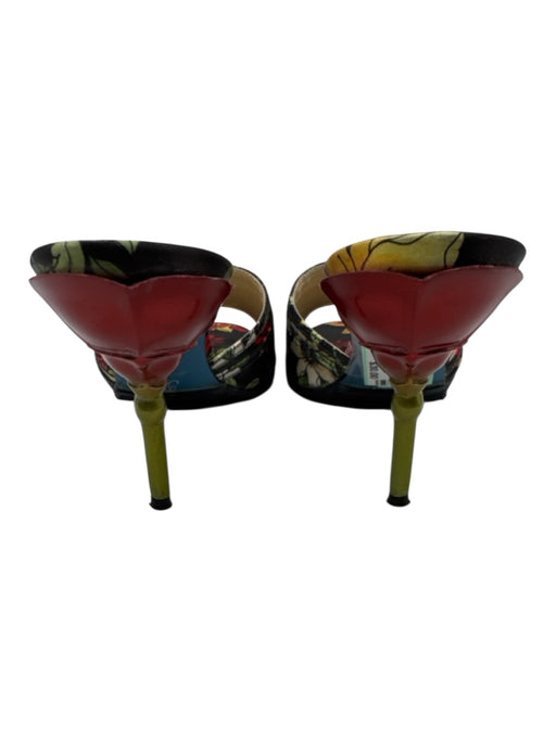 Stellablu Shoe Size 8 Black & Multi Floral Open Toe Stiletto Pumps Black & Multi / 8