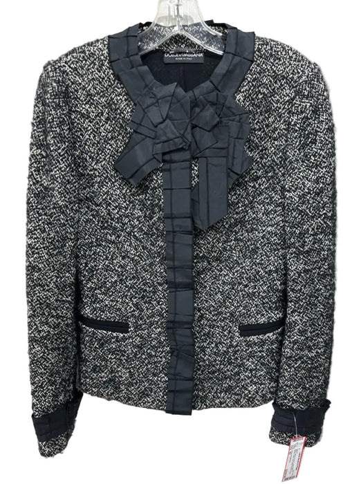 Dolce & Gabbana Size 42 Black, White & Gray Cotton Blend Boucle Jacket