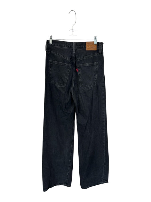 Levi's Size 28 Black Cotton High Waist Wide Leg Jeans Black / 28