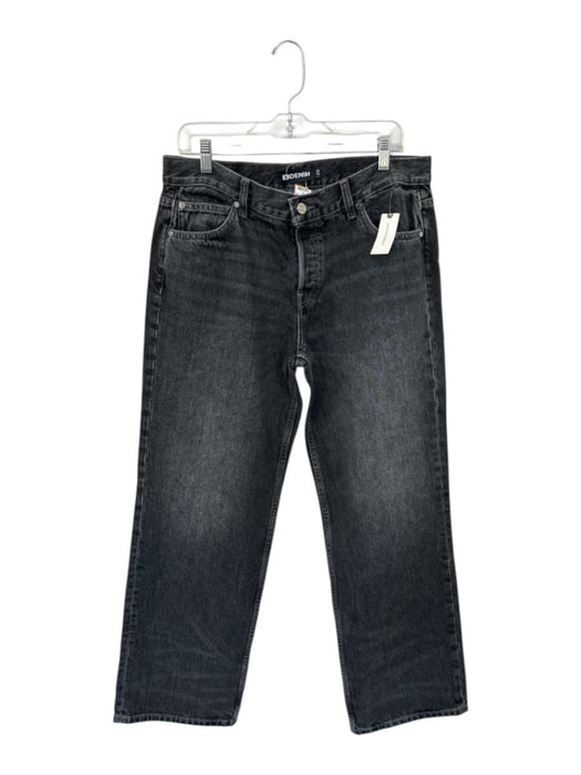 EB Denim Size 29 Charcoal Cotton High Waist Button Fly Wide Leg Jeans Charcoal / 29